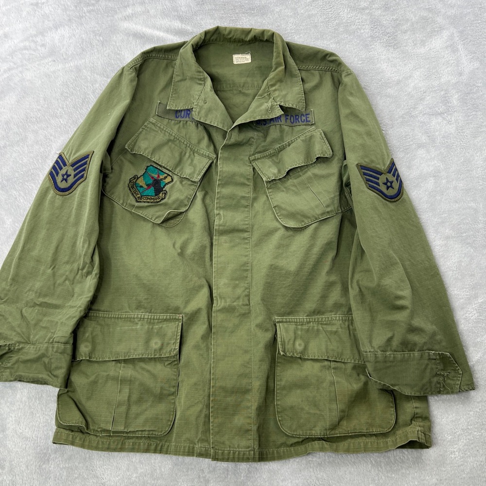 Vietnam OG-107 Jungle Fatigue Shirt Medium Regular USAF Tactical Air Command